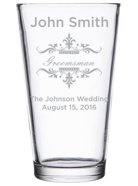 Beer Pint Glass - Wedding Party