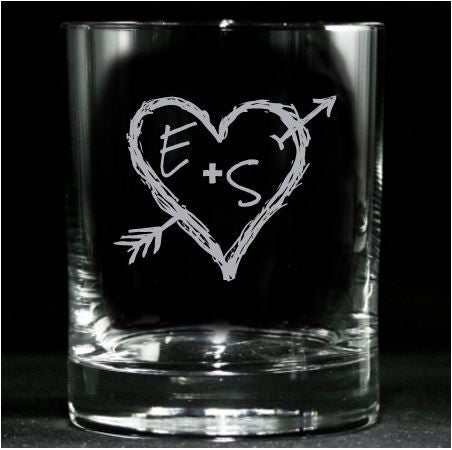 Whiskey Glasses, Engraved Initials