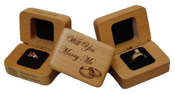 Laser Engraved Wood Ring Box